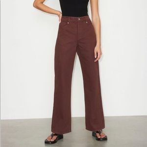 Brown Cropped wide leg jeans